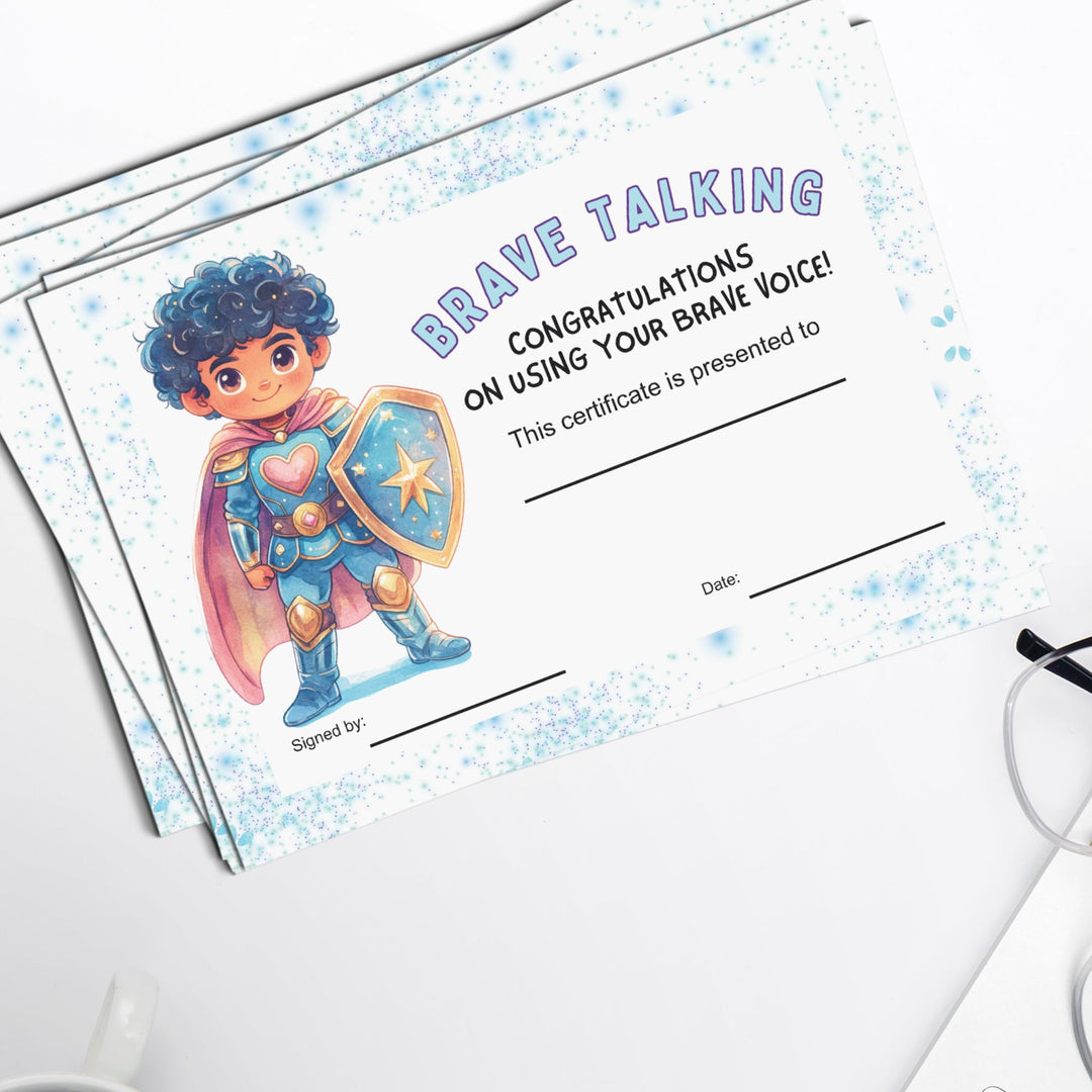 a colorful certificate for children featuring a boy