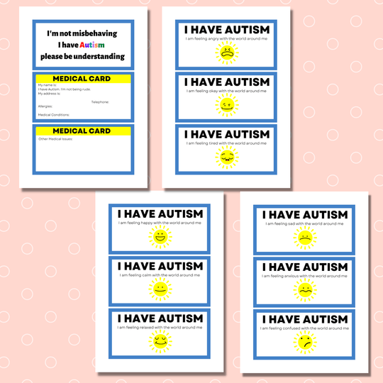 Autism Awareness cards and Medical ID Card - KY designX