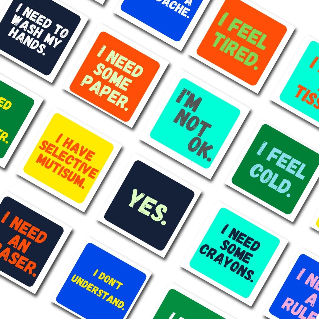 Colorful Printable Communication Cards - KY designX