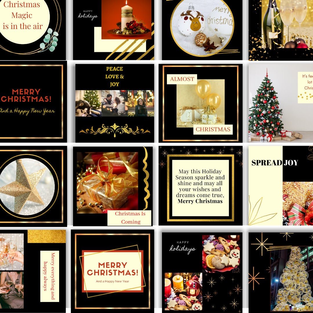 Customizable Christmas Instagram Canva templates - KY designX