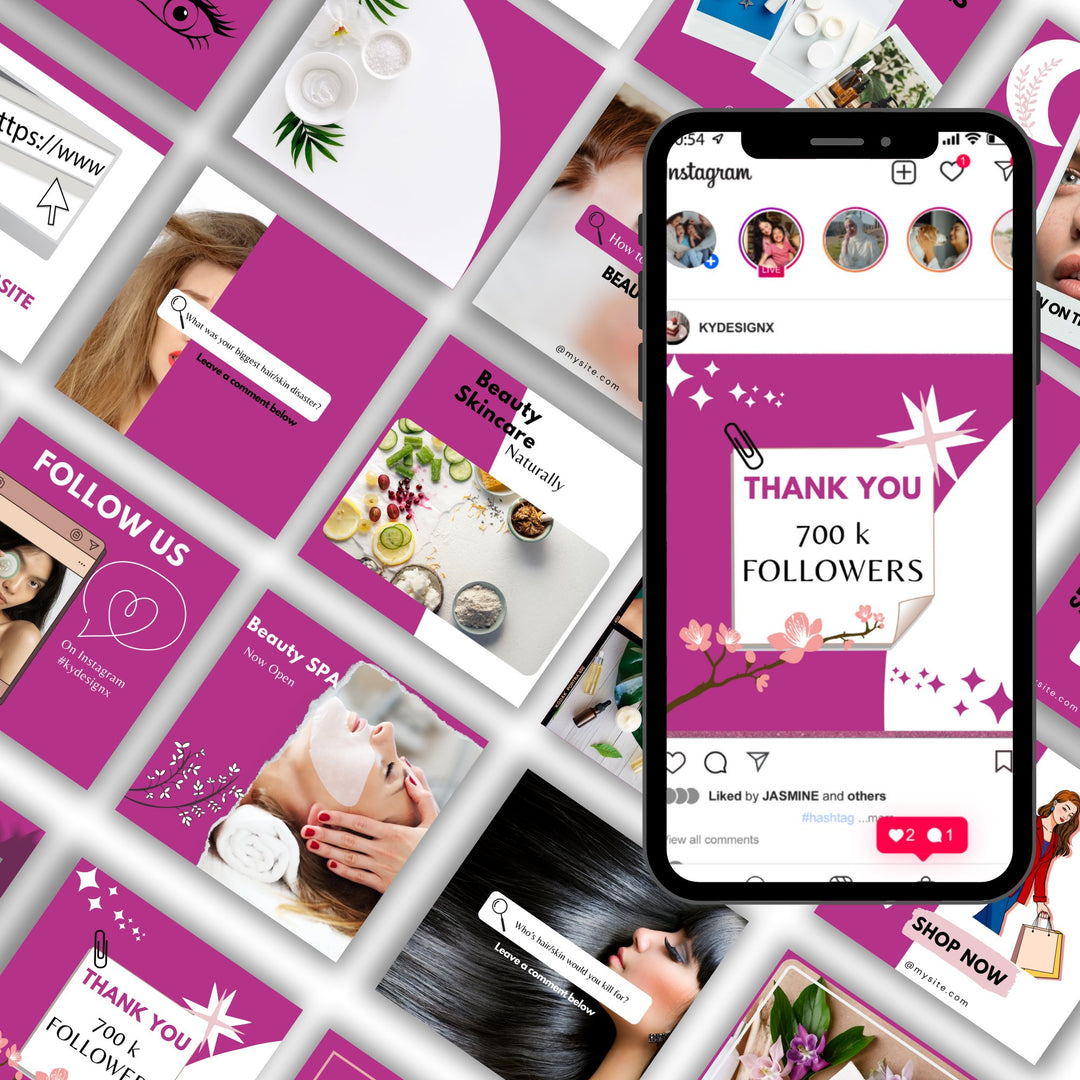 Editable Beauty Instagram Templates - KY designX