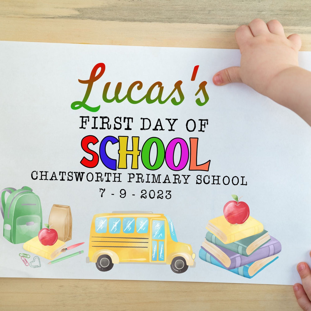 Editable first day of school printable poster - KY designX