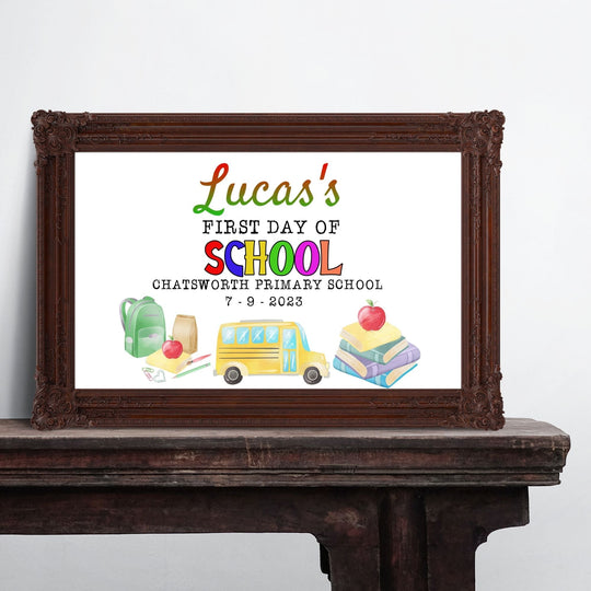 Editable first day of school printable poster - KY designX