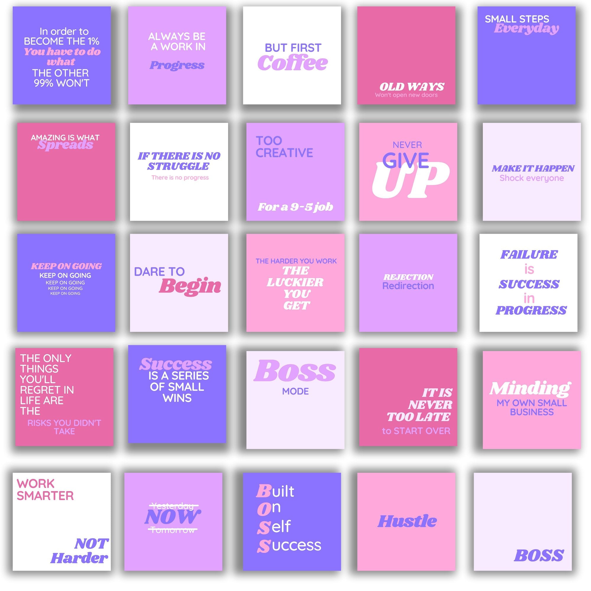 Editable Pink Motivational Instagram Templates - KY DesignX