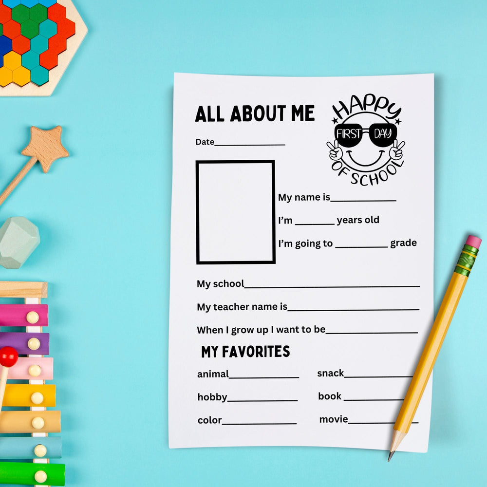 First Day of School Printable Worksheet - KY designX