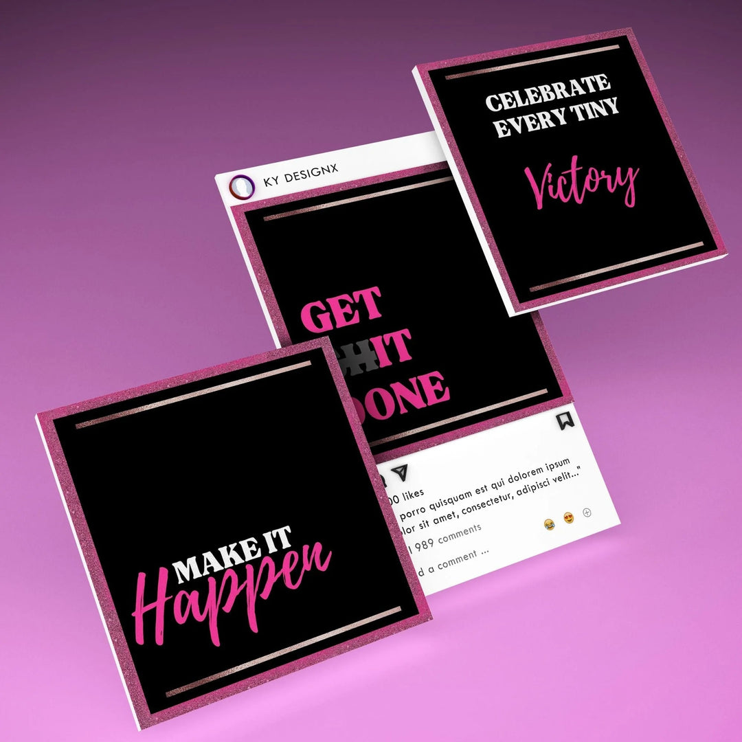 free 100 Black Pink Editable Instagram Templates - KY designX