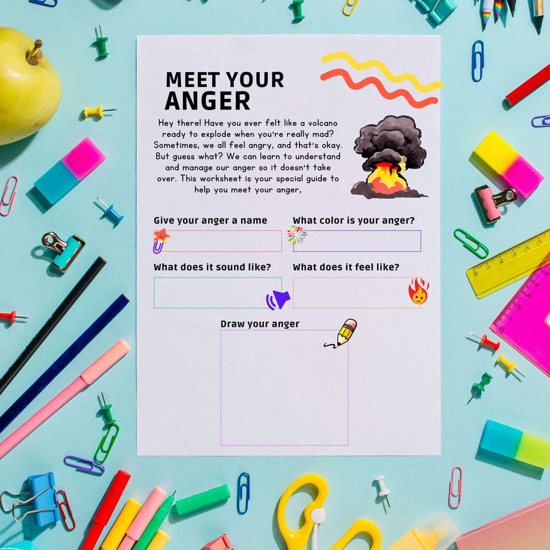 Free Meet Your Anger Worksheet - KY designX