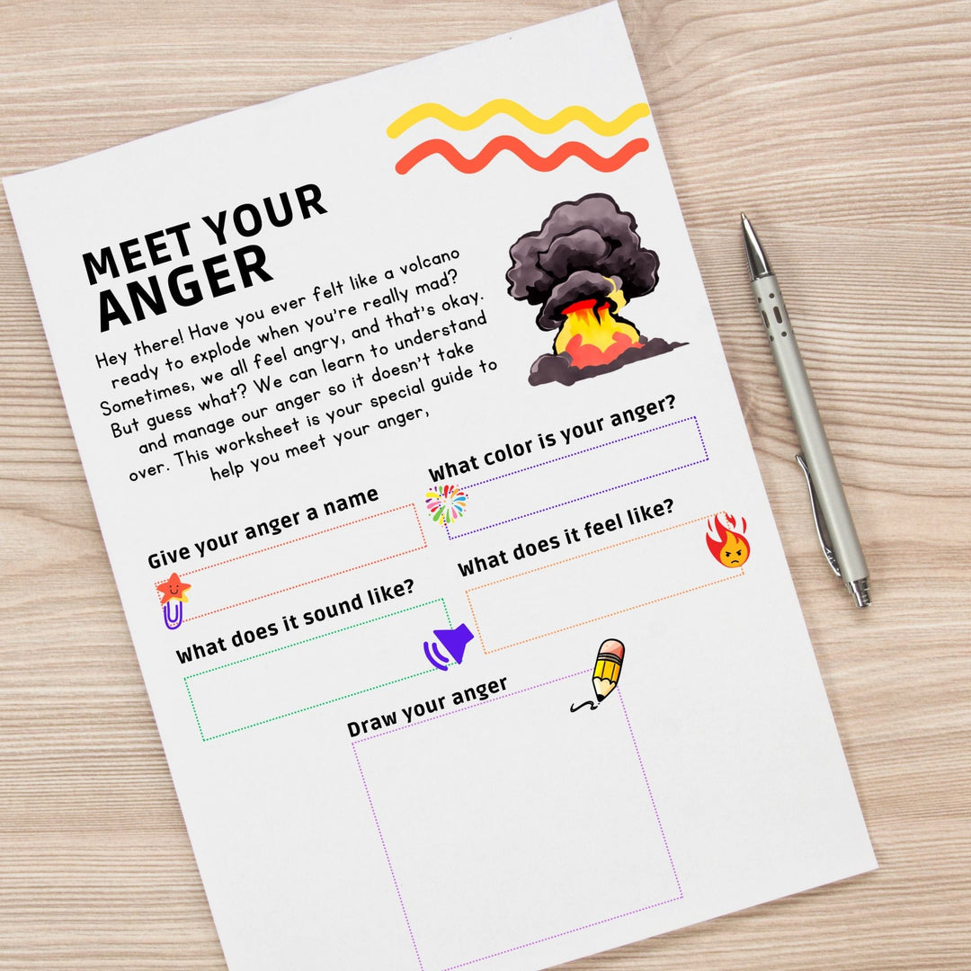 Free Meet Your Anger Worksheet - KY designX