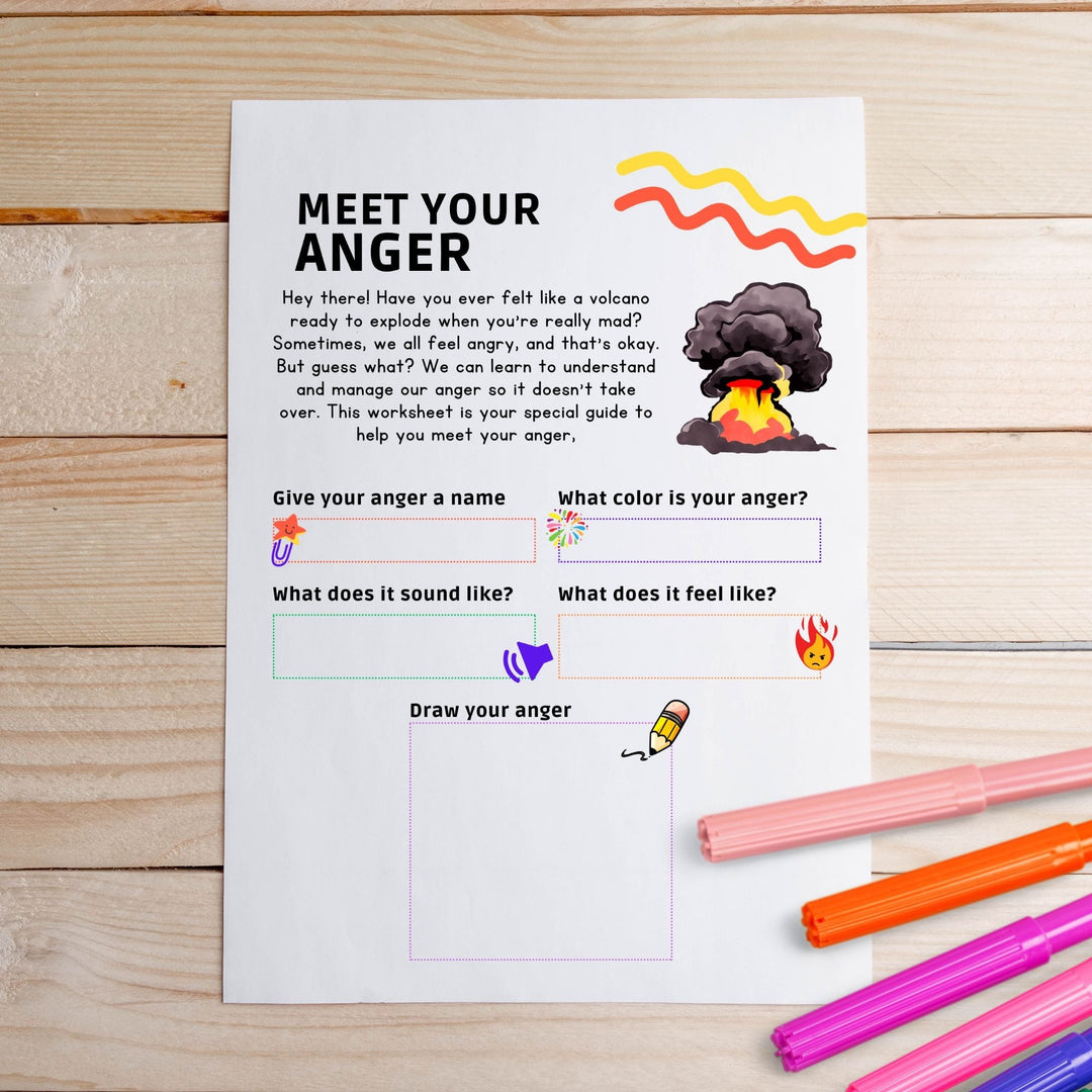 Free Meet Your Anger Worksheet - KY designX