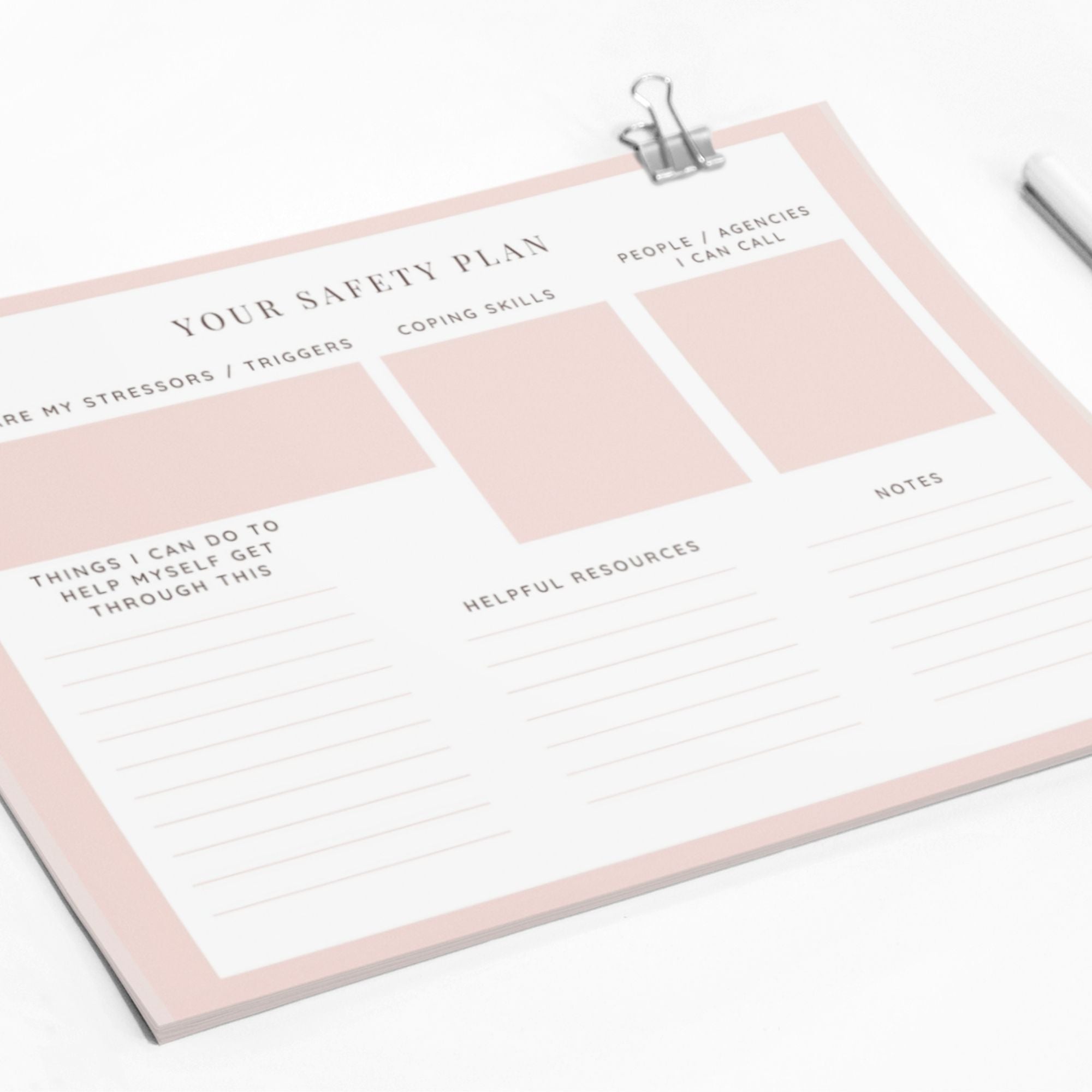 Free Mental Health Printable Crisis Plan - KY DesignX