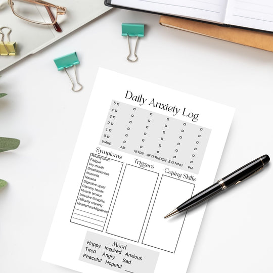 Free Printable Anxiety Daily Log - KY designX