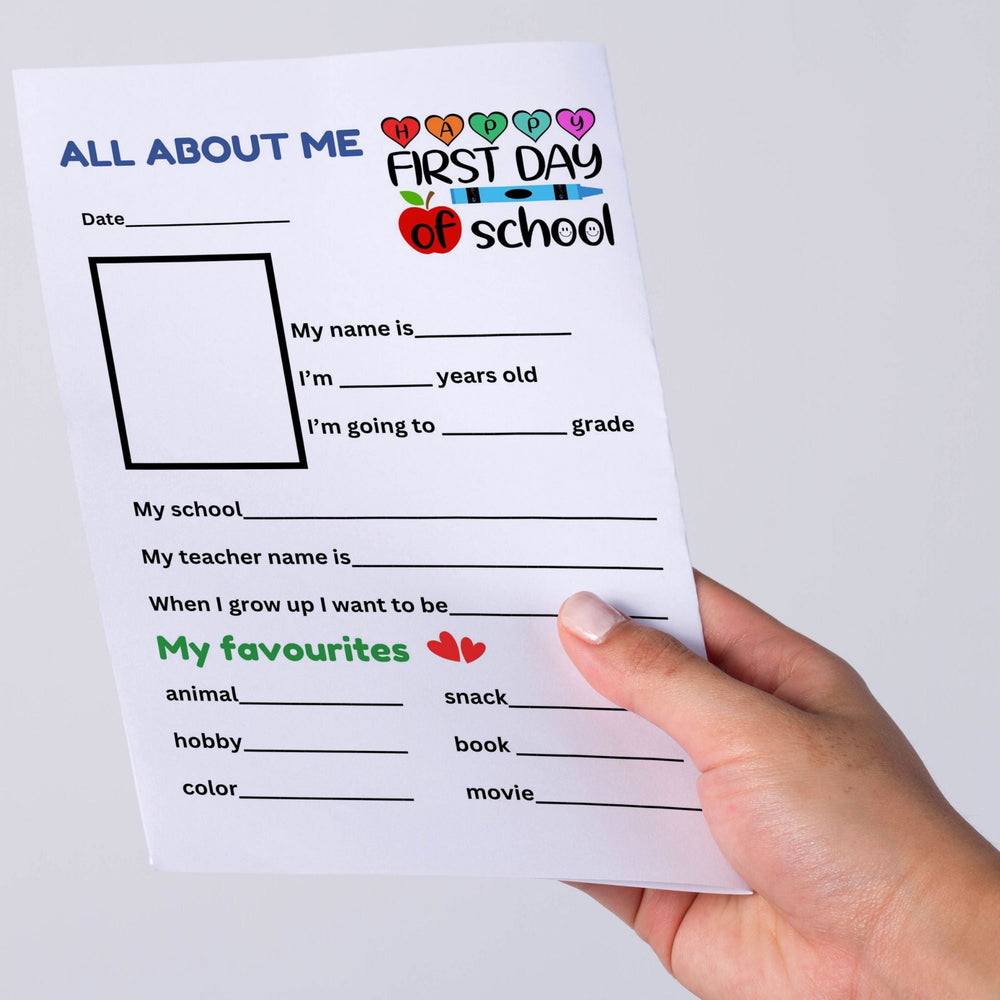 Free Printable First Day of School Worksheet - KY designX