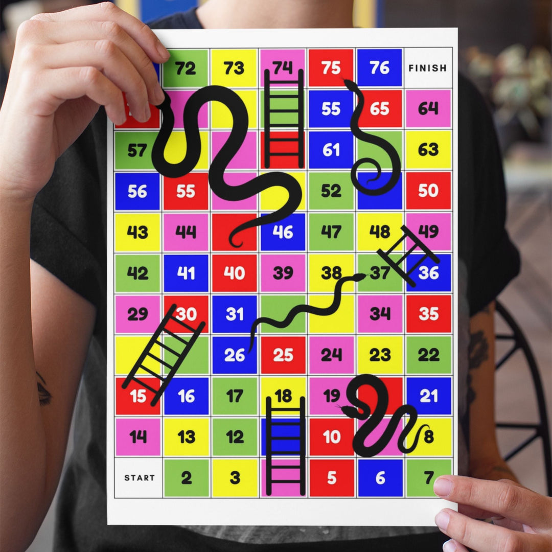 Free Printable snakes and ladders game - KY designX