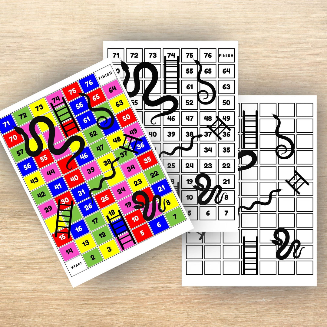 Free Printable snakes and ladders game - KY designX