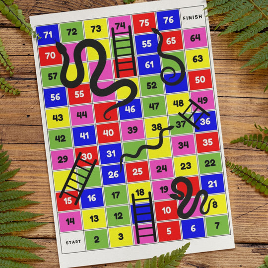 Free Printable snakes and ladders game - KY designX