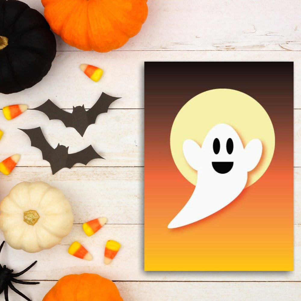 Halloween printable cute ghost wall art - KY designX