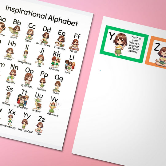 Inspirational Alphabet Printable Cards & Poster Set - KY designX