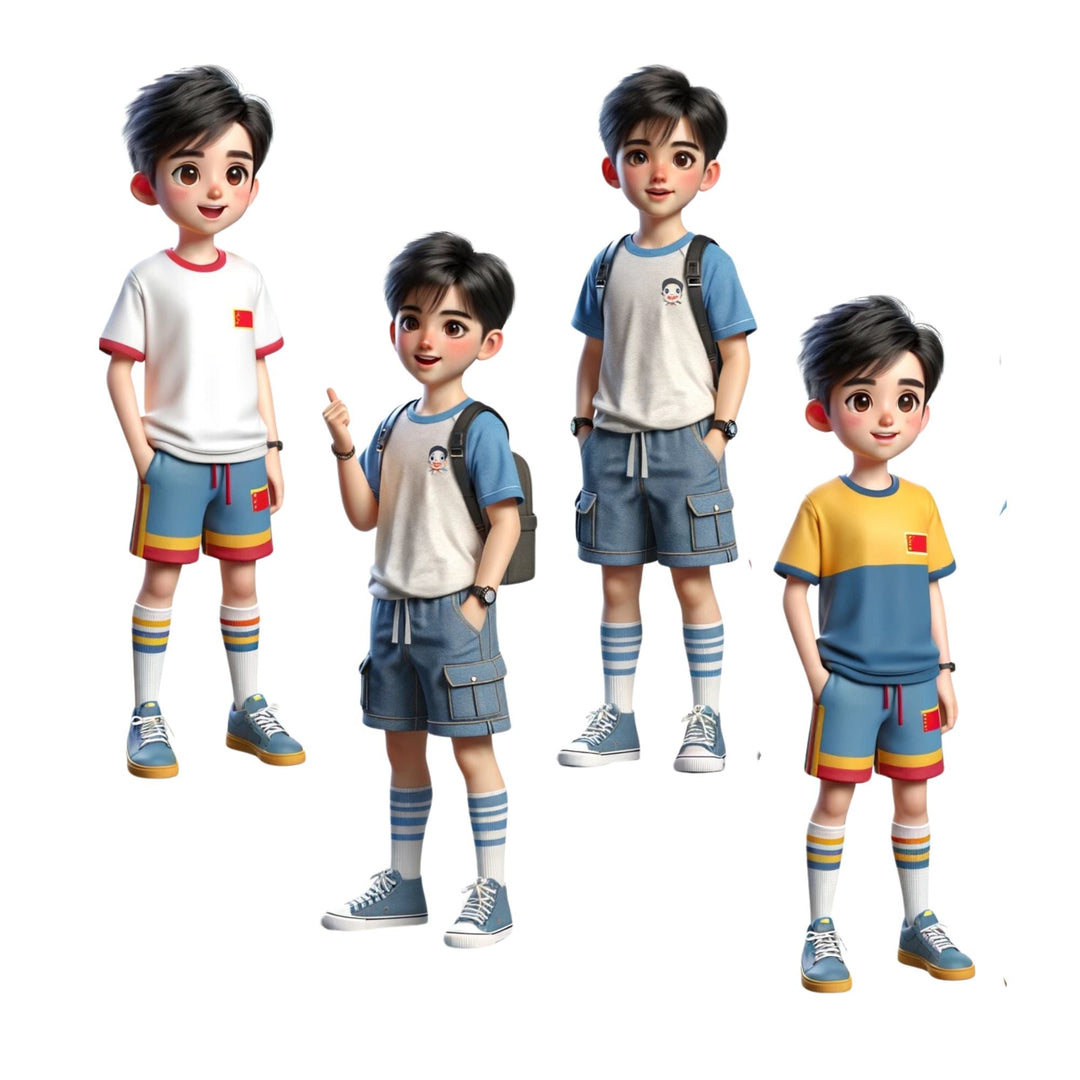 Kids 3D Clipart Chinese Asian - KY designX