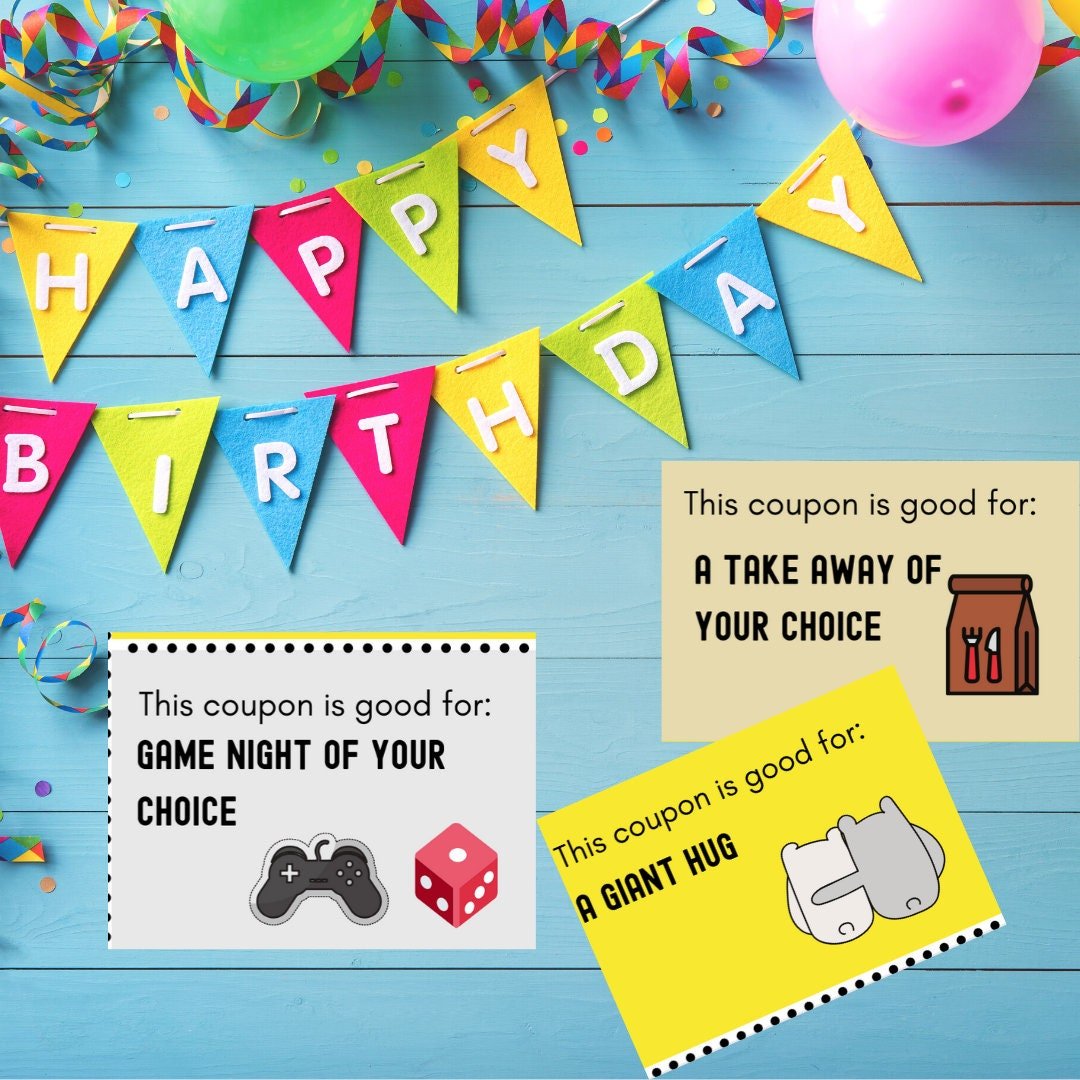 Printable Birthday Coupons for a Special Dad - KY designX