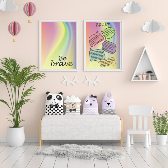 Printable brave poster for children with anxiety - KY designX