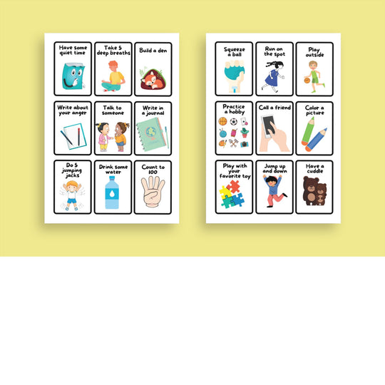 Printable Calm Down Cards for kids - KY designX