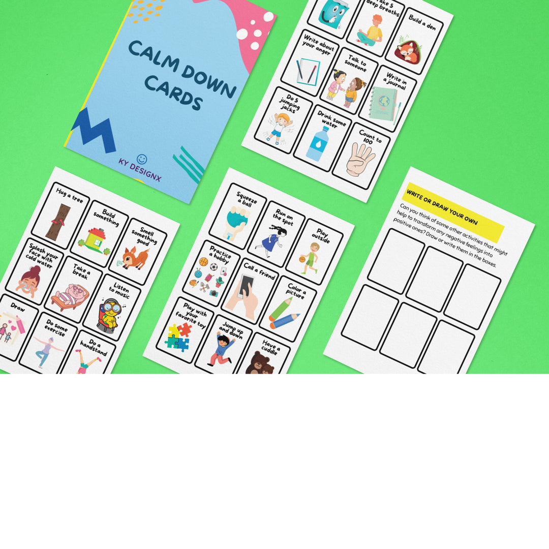 Printable Calm Down Cards for kids - KY designX