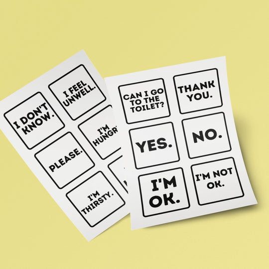 Printable communication Cards for students - KY designX