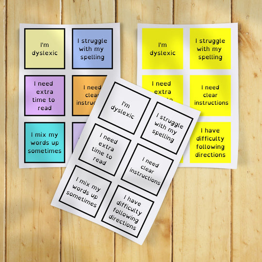 Printable dyslexic awareness cards - KY designX