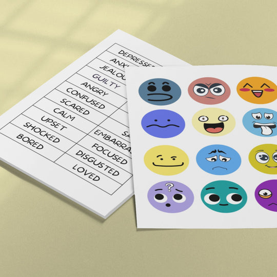 Printable Feelings flashcards for children - KY designX