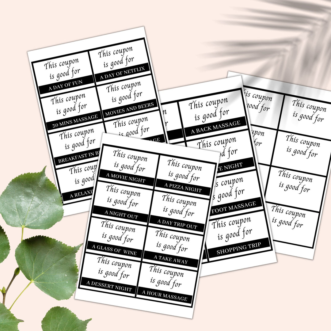 Printable Fun Couples Coupons - KY designX