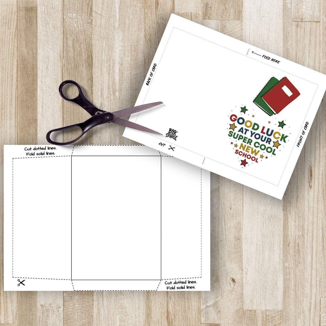 Printable Good Luck at your new school card - KY designX