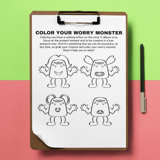 Printable The Worry Monster Workbook - KY designX