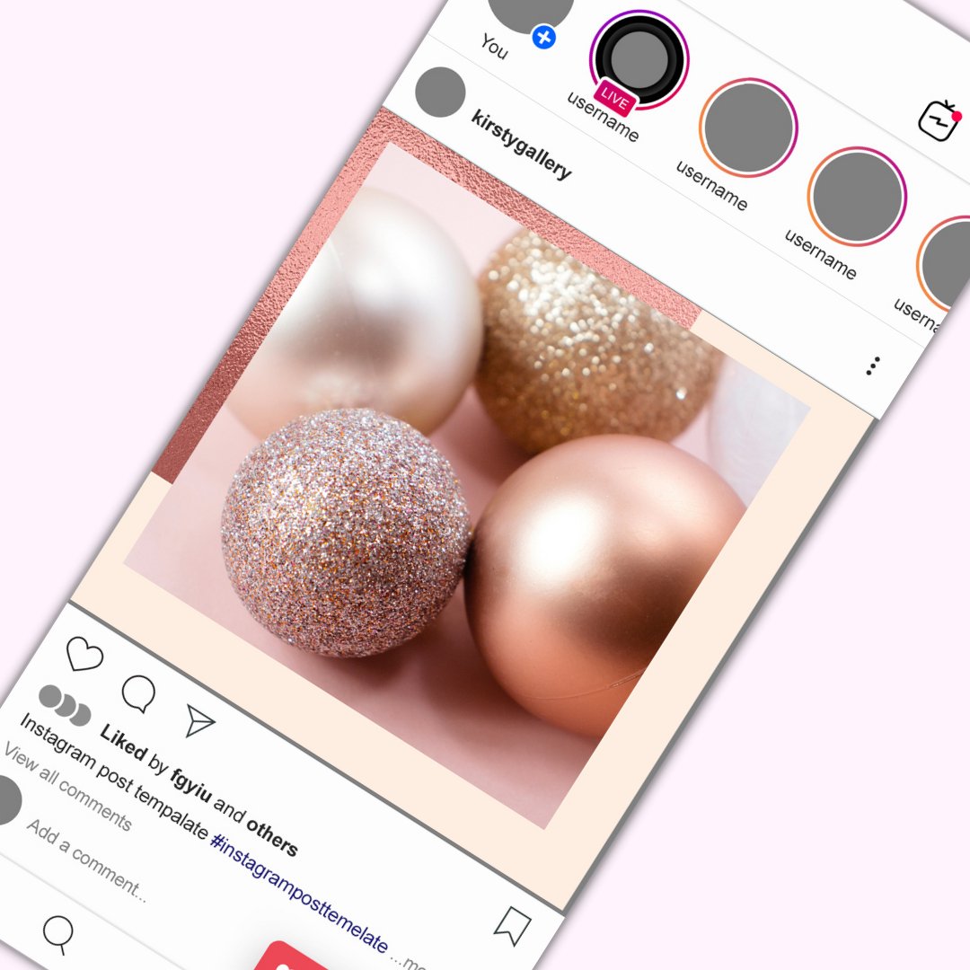 Rose gold and marble Instagram Templates - KY designX