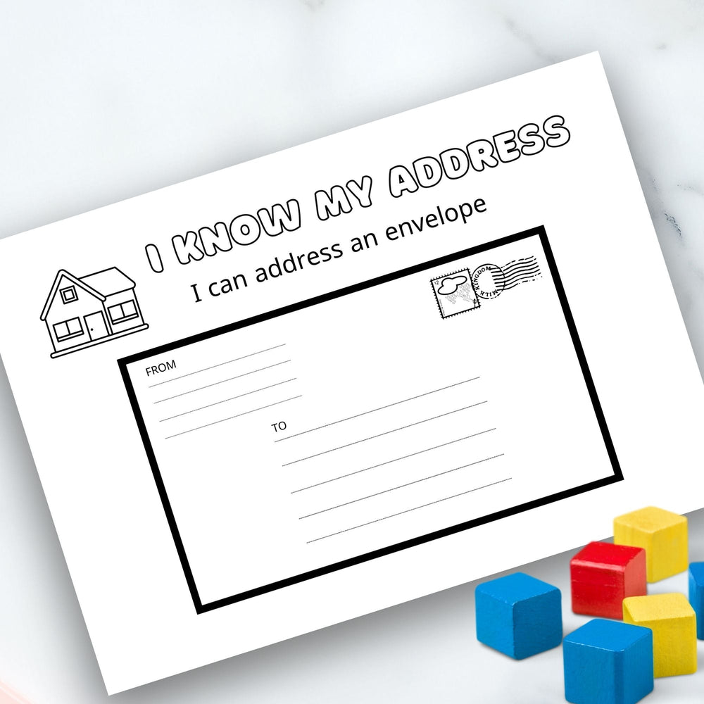 Writing my address worksheet for Children - KY designX