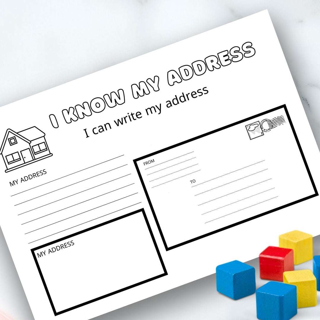 Writing my address worksheet for Children - KY designX